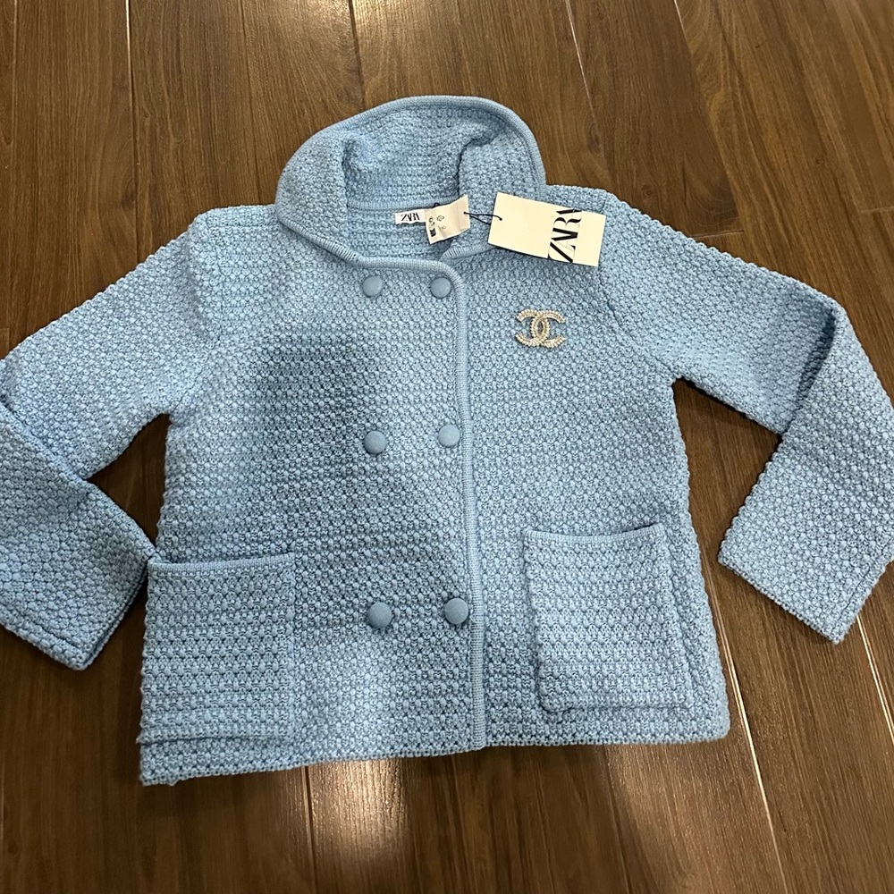 Zara Kids Blue Knit Jacket